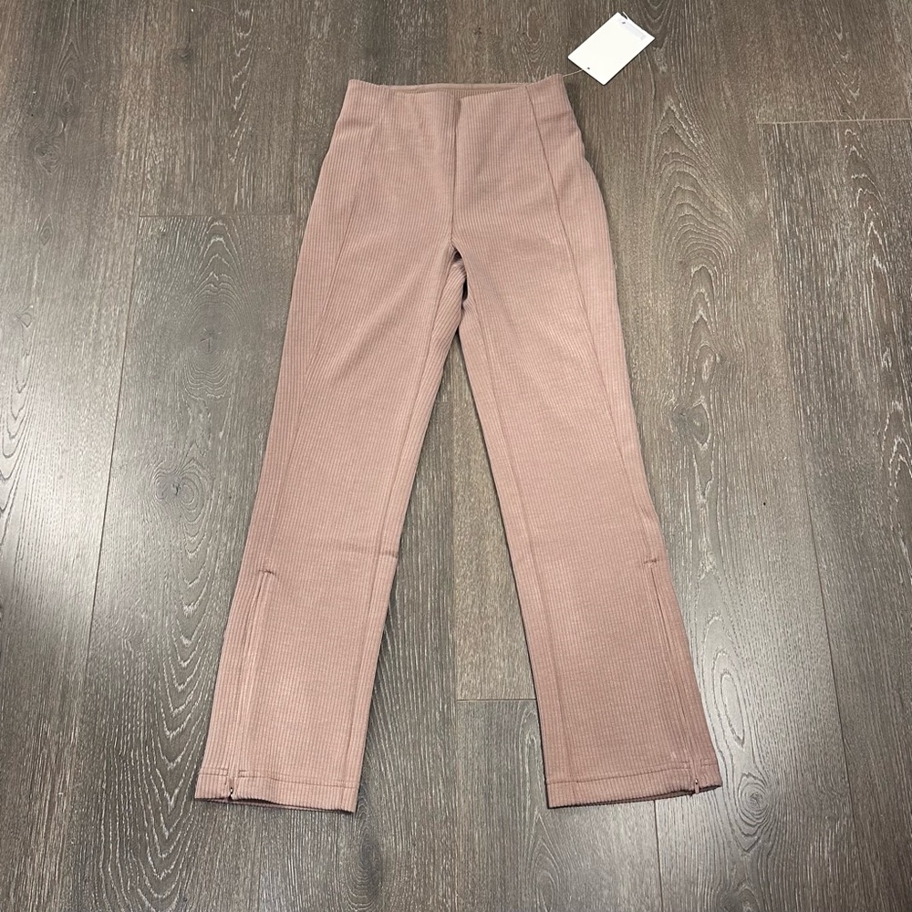 Lululemon Ribbed Softstreme Zip-Leg High Rise‎ Cropped Pants Sz 2 - Picture 2 of 6